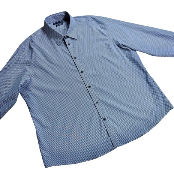 Tommy Hilfiger Gingham Plaid TH Tech Slim Fit Stretch Dress Shirt, size 2XL - Picture 3 of 11